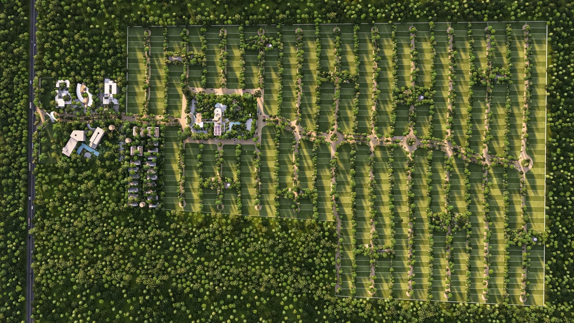 Vista aérea del Máster Plan de Lula Sanctuary